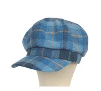 Craggi Women's Tweed Checkered Higland Style Baker Boy Cap - Blue Craggi Blue One Size