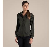Craghoppers Womens Expert Kiwi Long Sleeved Shirt, Dark Cedar Green, Size 16