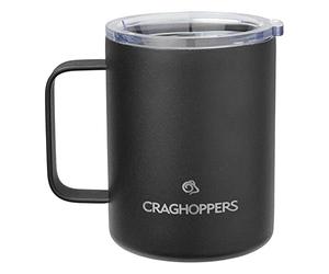 Craghoppers Insulated Travel Mug, Black, 350ml, Dual Walled, Flip-Top Lid
