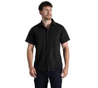Craghoppers Men's Expert Kiwi Short-Sleeved Shirt – Recycled Polyester, Black – 3XL