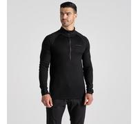 Craghoppers Mens Expert Merino Half Zip Long Sleeve Insulating Baselayer Base Top, Black, M EU