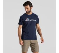 Craghoppers Mens Lucent SS T-Shirt Blue Navy Large Archive Print - Size Large