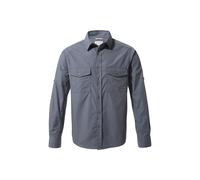 Craghoppers Men's NosiDefense Cotton-Blend 'Kiwi' Long Sleeve Shirt in Mid Blue | Size: Small Craghoppers Mid Blue S
