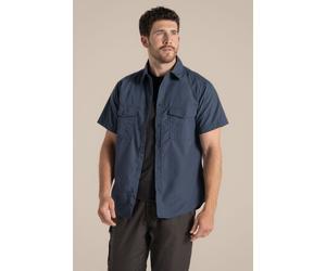 Craghoppers Men's NosiDefense Cotton-Blend 'Kiwi' Short Sleeve Shirt in Pale Blue | Size: Large Craghoppers Pale Blue L