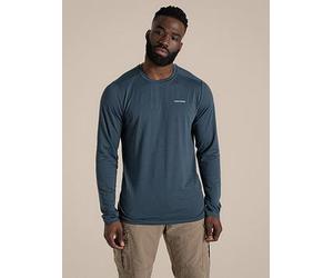 Craghoppers Mens Nosife Abel Long Sleeved T-Shirt, Blue, Size L, Men Blue