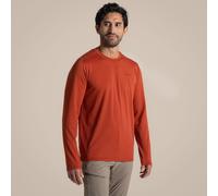 Craghoppers Men's NosiLife Abel Insect-Repellent Stretch Long Sleeved T-Shirt in Light Red | Size: Small Craghoppers Light Red S