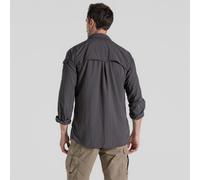 Craghoppers Men's 'Nosilife Adventure' Long Sleeve Insect Repellent Shirt in Mid Grey | Size: Medium Craghoppers Mid Grey M