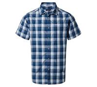 Craghoppers Men's Vernon Short-Sleeved Shirt Men's Shirt, Mens, Shirt, SCMS065, Poseidon Blue Check, M
