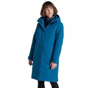 Craghoppers Rosalind Longline Hooded Waterproof Breathable Padded Jacket In Blue Blue 16