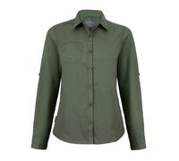 Craghoppers Womens Kiwi Long-Sleeved Shirt - Dark Cedar Green - 20 UK - Dark Cedar Green - 65% Polyester/35% Cotton