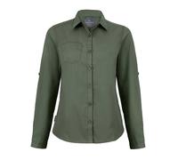 Craghoppers Womens Kiwi Long-Sleeved Shirt - Dark Cedar Green - 12 UK - Dark Cedar Green - 65% Polyester/35% Cotton