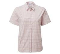 Craghoppers Women's Nasima Short-Sleeved Blouse, Women's Blouse, Womens, Blouse, CWS508, Brushed Lilac Check, 38