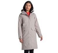 Craghoppers Women's Rosalind Longline Hooded Waterproof Breathable Padded Jacket in Light Beige | Size: 16 Craghoppers Light Beige 16