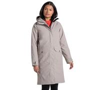 Craghoppers Rosalind Longline Hooded Waterproof Breathable Padded Jacket In Light Beige Light Beige