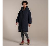 Craghoppers Middlefell Longline Reversible Hooded Waterproof Breathable Padded Jacket In Black Black