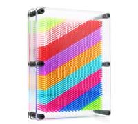 Cragmut 3D Pin Art Toy, Large Size 6" x 8" Rainbow 3D Pin Art Board Fun Desk Sculpture for Kids and Adults Unique Home Office Decoration