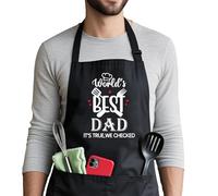 Crahalen Dad Gifts for Fathers Day Birthday from Daughter Son, Dad Gifts for Christmas Easter, Daddy Gift,Best Daddy Present,Best Chef Apron for Father,Adjustable Black Pinny Apron with Pockets