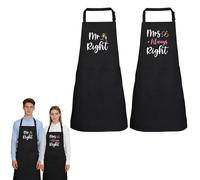 Crahalen Mr and Mrs Gifts 2PCS Kitchen Aprons for Couples Valentines Gifts for Husband and Wife Funny Aprons for Men Baking Gift for Women Cooking Apron Husband Presents Wife Presents