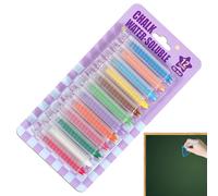 Craie Sans Poussière | 12 Colours pour Écriture Lisse et Lavable | Crayons de Dessin pour Art Extérieur | pour Garçon, Fille, Salle de Jeu, Classe, Tableau Noir, Tableau Blanc, Cours de Récréation