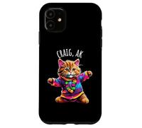 Craig Alaska USA Fun Cute Colorful Dancing Cat Design Case for iPhone 11