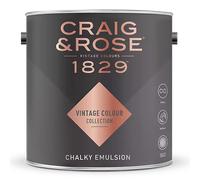 Craig and Rose 1829 Chalky Emulsion Paint, Strawberry Hill 2.5L | Luxurious Matt Paint for Interior Walls and Ceilings