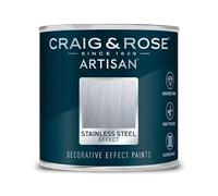 Craig and Rose Artisan Stainless Steel Effect 250ml | Metallic Modern Paint Finish for Furniture and Trim