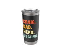Craig Dad Hero Legend Personalized Custom Name Fathers Day Stainless Steel Insulated Tumbler