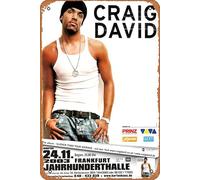 Craig David - Slicker Than, Frankfurt 2003 - Konzertplakat Plaque Poster Metal Tin Sign 8" x 12" Vintage Retro Wall Decor