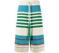Craig Green striped ribbed-knit shorts - Neutrals S