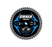 CRALY 10 Inch 50 Teeth Steel and Ferrous Metal Cutting Circular Saw Blade, 5/8 Inch Arbor, Thin Kerf, Professional Carbide Tipped Blade for Angle Iron, Threaded Rod, EMT Conduit(C1050MC)
