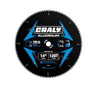 CRALY 14 Inch 120 Teeth Aluminum and Non-Ferrous Metal Cutting Circular Saw Blade, 1 Inch Arbor, Carbide Tipped, Thin Kerf, Black Ice™, for Thin Aluminum, Plastic, Composite(C14120AL)
