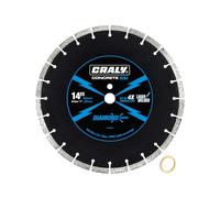 CRALY 14 Inch Super Thin Segmented Diamond Blade, 1 in Arbor, 9'' Diamond Stone Blade for Angle Grinder & Masonry Saw, Diamond Cutting Wheel for Cutting Concrete, Paver, Masonry, Stone, Granite