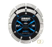 CRALY 4-1/2 Inch Segmented Rim Diamond Saw Blade for Angle Grinder, 7/8 inch Arbor, Diamond Tile Blade, Wet/Dry Cutting, for Cutting Concrete, Brick, Granite (10111502-1002)