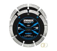 CRALY 5 Inch Super Thin Segmented Diamond Blade, 7/8 in Arbor, 5'' Diamond Stone Blade for Angle Grinder & Masonry Saw, Diamond Cutting Wheel for Cutting Concrete, Brick, Granite, Block, 2PC