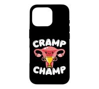 Cramp Champ Unterus Womens Period Humor Case for iPhone 16 Pro