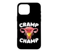 Cramp Champ Unterus Womens Period Humor Case for iPhone 16 Pro Max