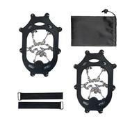 Crampons 1 Pair Ice Crampons Lightweight 24 Teeth Mountaineering Cleats with Carry Bag Ice Cleats for Hiking Climbing Jogging on Snow Ice(Black XL)