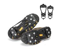 Crampons 18 Teeth Climbing Crampons for outdoor winter Walk Ice Fishing Snow Shoes Antiskid Manganese Steel Shoe Covers(M EU 35 to 40)
