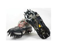 Crampons 18 Teeth Climbing Crampons for outdoor winter Walk Ice Fishing Snow Shoes Antiskid Manganese Steel Shoe Covers(Black M(36-40))