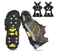 Crampons Ice Cleats for Shoes - Outdoor Anti Slip Winter Grippers With 10 Stainless Steel Spikes - Snow Walk Traction Cleats for Climbing, Hiking, Ice Fishing (M)