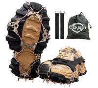 Crampons Ice Cleats Snow Grips, Anti-Slip Traction Spikes for Shoes, Boots | Silicone crampons with19 anti-slip 202 steel spikes & durable 304 steel chains. Essential gear for hiking boots & ice fishing
