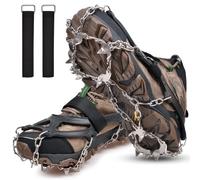 Crampons Ice Cleats Traction, Ice Snow Grips Boot Chains Anti Slip 19 Stainless Steel Spikes Women Men Kids for Winter Outdoor Walking, Jogging, Climbing and Hiking