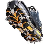 Crampons Ice Cleats Traction Snow Grips for Boots Shoes Women Men Kids Anti Slip 19 Stainless Steel Spikes Safe Protect for Hiking Fishing Walking Climbing Mountaineering (Black, Large)