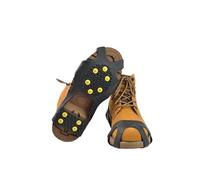 crampons Rubber 10 Studs Anti-Skid Non-Slip Ice Gripper Snow Crampon Mountaineering Climbing Size 31~48 Winter Boots Spike Simple for hiking(XXL 46-49)