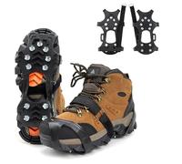Crampons, Silicone Stainless Steel Ice Cleats, Ice Cleats for Shoes and Boots, Crampons Ice Cleats Traction Snow Grips for Winter Hiking Walking Climbing Ice Fishing, Unisex Snow Shoe Spikes (XL)