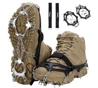 Crampons Upgraded 19 Spikes Ice Snow Grips Traction Cleats System Safe Protect for Walking, Jogging, or Hiking on Snow and Ice (Large)