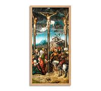 Cranach Elder Crucifixion Christ Biblical Painting Framed Wall Art Print Long 25X12 Inch