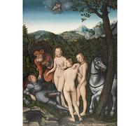 Cranach Elder Judgement Of Paris Painting Large Wall Art Poster Print Thick Paper 18X24 Inch