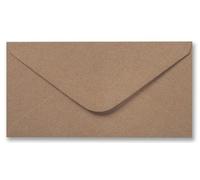 Cranberry 10 Pack DL Kraft Envelopes 110mm x 220mm Gummed 110gsm Eco-Friendly Recycled Natural Brown