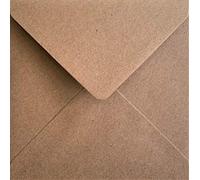 Cranberry 100 Pack 6.5 x 6.5 Kraft Envelopes 165mm x 165mm Square - Gummed 110gsm Eco-Friendly Natural Brown Fleck